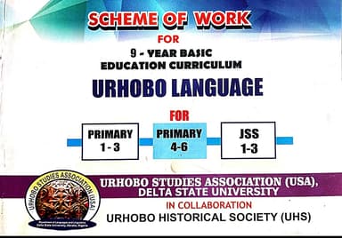 URHOBO LANGUAGE SCHEME OF WORK
